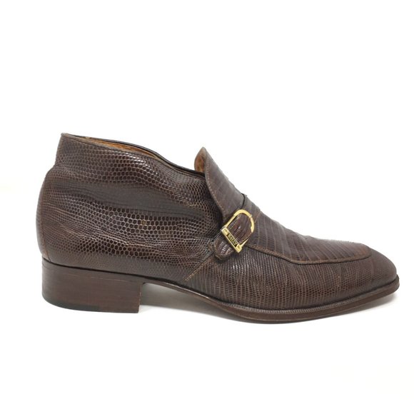 Bally Ankle Boots Shoes Size 8 Brown Full Lizard main image 7